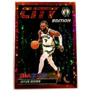 2023-24 NBA Hoops Premium Stock City Edition JAYLEN BROWN #1 Red Disco 72/99